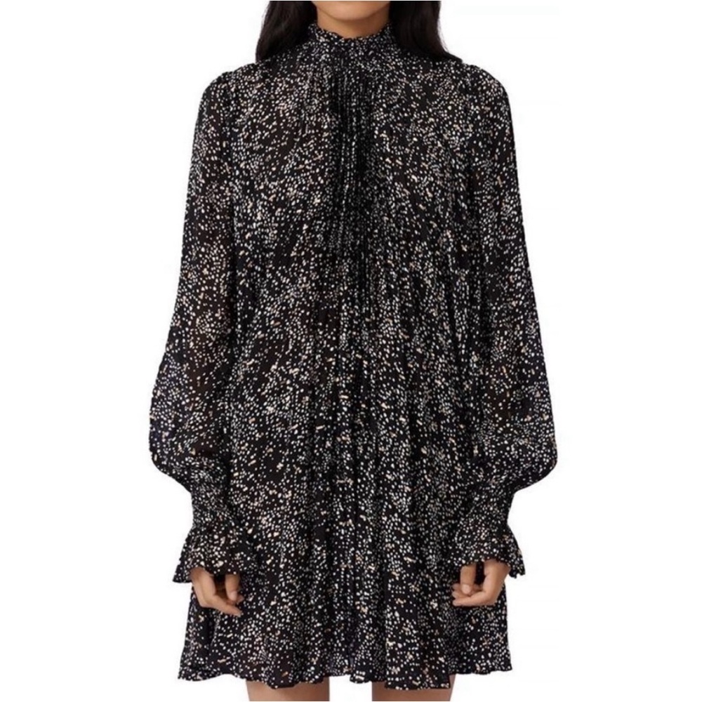 Maje Printed Long Sleeve Mini Dress like new